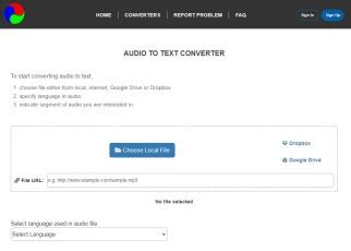 Free Online Audio to Text Converter .